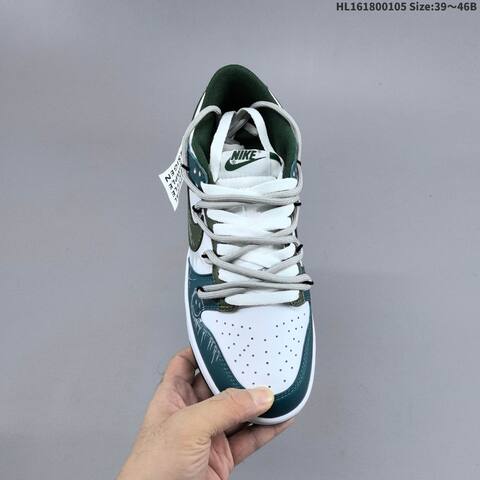 Nike SB Dunk Low Pro White Dark Green Teal Grey EU 39-46 Skate Shoe - Unisex (BS-62233)
