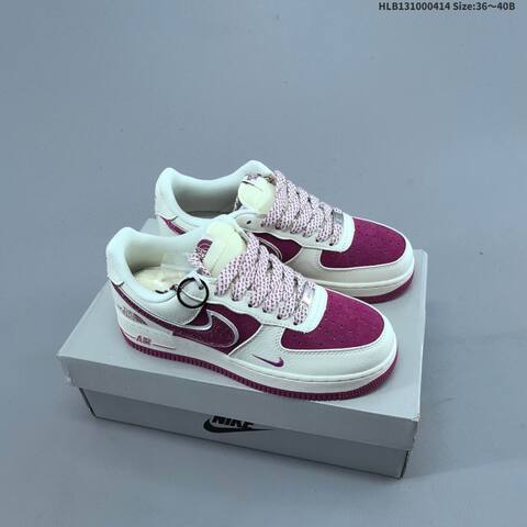 Nike Air Force 1 07 LV8 Off White Light Pink Dark Pink EU 36-40 Skate Shoe - Unisex (BS-60734)