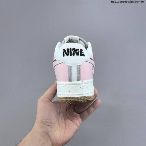 Nike Air Force 1 07 Low Pink White Red Brown EU 36-40 Sneaker - Unisex (BS-61406)