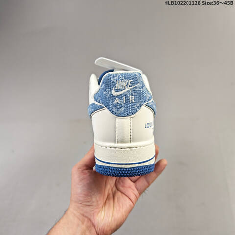 Nike Air Force 1 07 LV8 White Blue EU 36-45 Skate Shoe - Unisex (BS-63052)
