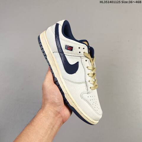 Nike SB Dunk Low IH6766-001 Off White Navy Gold Cream EU 36-46 Skate Shoe - Unisex (BS-63081)