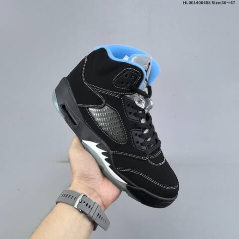 Air Jordan 5 Retro Black University Blue Replica AIR JORDAN 5 Aj5 Lifestyle (BS-66296)