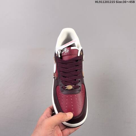 Nike Air Force 1 07 Burgundy Red White Gold EU 36-45 Sneaker - Unisex (BS-62666)