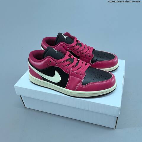 Air Jordan 1 Low Bred Black AIR JORDAN 1 Aj1 Lifestyle (BS-66691)
