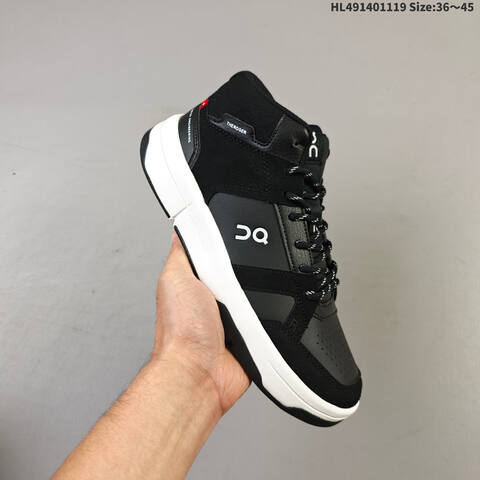 On THE ROGER Clubhouse Mid Black White EU 36-45 Sneaker Casual Sneakers - Unisex (BS-69802)