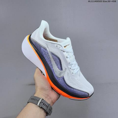 Nike Air Zoom Pegasus 42 White Purple Silver Orange Black EU 36-45 Running Shoe - Unisex (BS-60483)