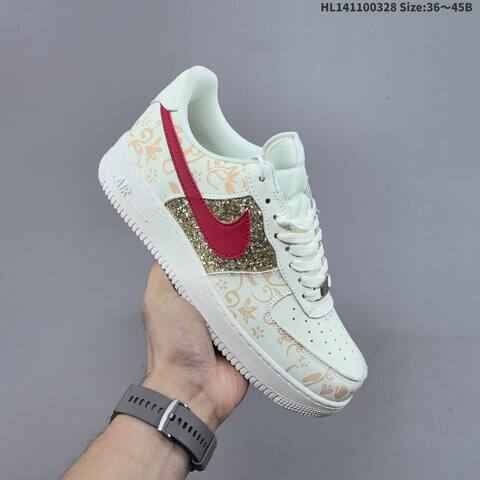 Nike Air Force 1 07 Off White Red Gold Black White Yellow EU 36 45 Sneaker EU 36-45 - Unisex (BS-61075)
