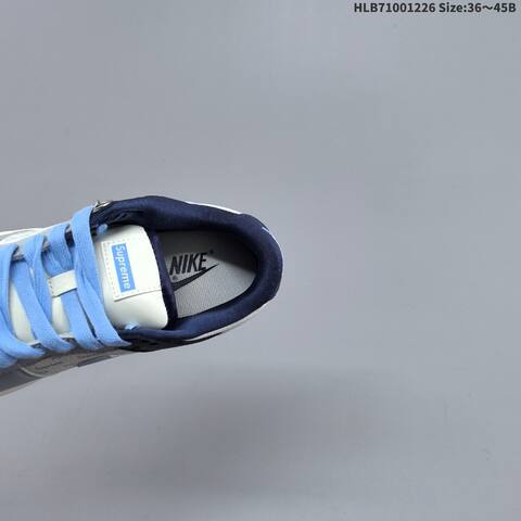 Nike SB Dunk Low Supreme White Grey Light Blue Navy Blue EU 36-45 Skate Shoe - Unisex (BS-62408)