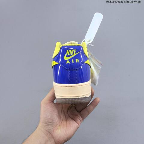 Nike Air Force 1 07 Neon Yellow Royal Blue Cream White EU 36-45 Sneaker - Unisex (BS-61804)