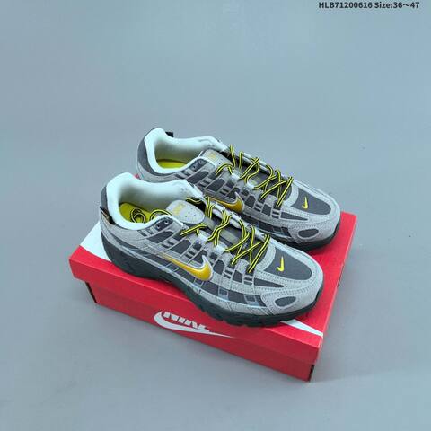 Nike P-6000 Premium Grey Dark Grey Yellow White EU 36-47 Running Shoe - Unisex (BS-59920)