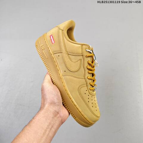 Nike Air Force 1 07 Supreme Wheat Tan Gold Brown EU 36-45 Sneaker - Unisex (BS-63447)