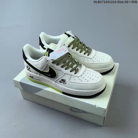 Nike Air Force 1 07 Low Off White Black Neon Green EU 36-45 Sneaker - Unisex (BS-62651)
