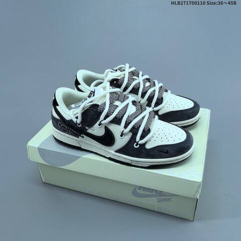 Nike SB Dunk Low Off White Black Dark Grey EU 36-45 Skate Shoe - Unisex (BS-62089)