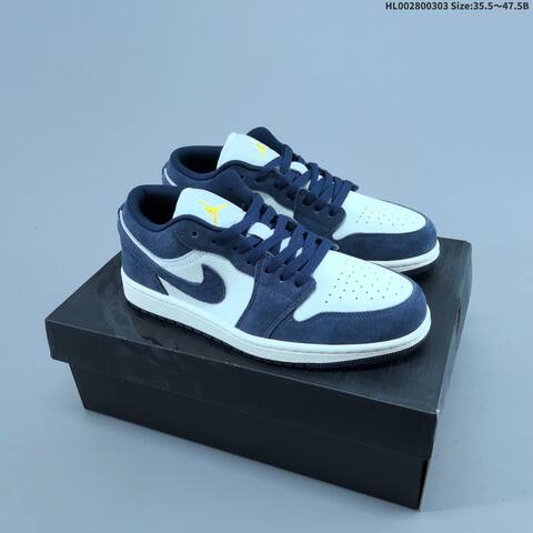 Air Jordan 1 Low Obsidian Suede AIR JORDAN 1 Aj1 Lifestyle (BS-66625)