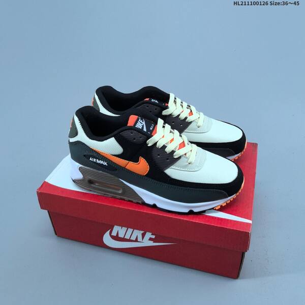 Nike Air Max 90 Cream Beige White Grey Dark Grey White EU 36-45 running shoe
