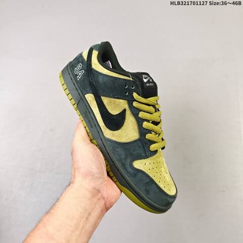 Nike SB Dunk Low Pro Supreme Black Olive Black Red EU 36-46 Skate Shoe - Unisex (BS-63004)