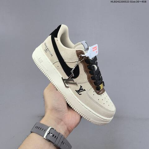 Nike Air Force 1 07 LV8 Beige Black Brown Olive EU 36-45 Sneaker - Unisex (BS-60177)