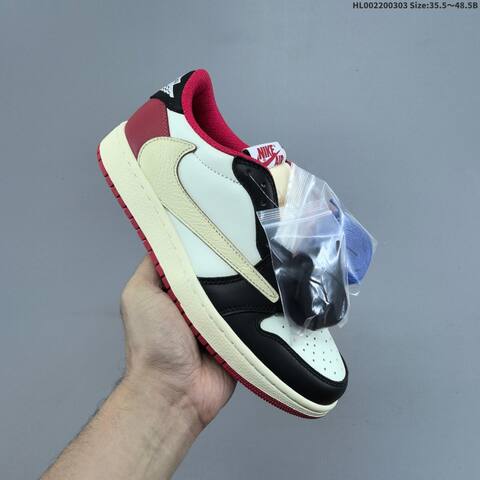 45 5 Travis Scott x Fragment x Air Jordan 1 Low AIR JORDAN 1 Aj1 Lifestyle - Men's (BS-66621)