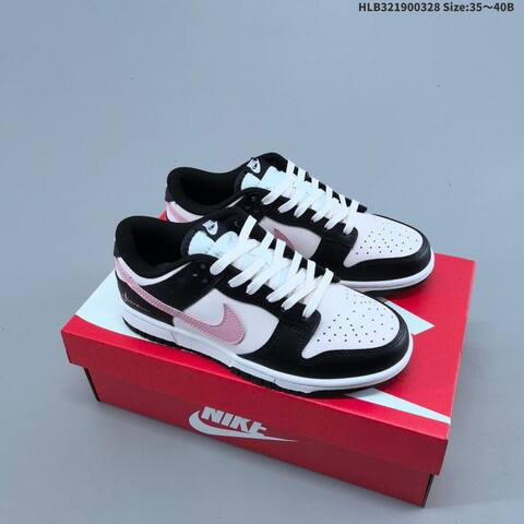 Nike Dunk Low Black Light Pink White EU 35-40 Skate Shoe - Unisex (BS-61071)