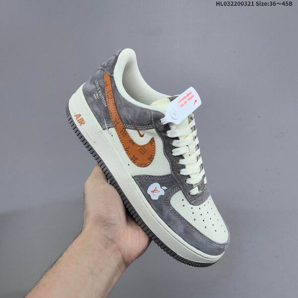 Nike Air Force 1 07 LV8 off white grey dark grey orange EU 36-45 sneaker