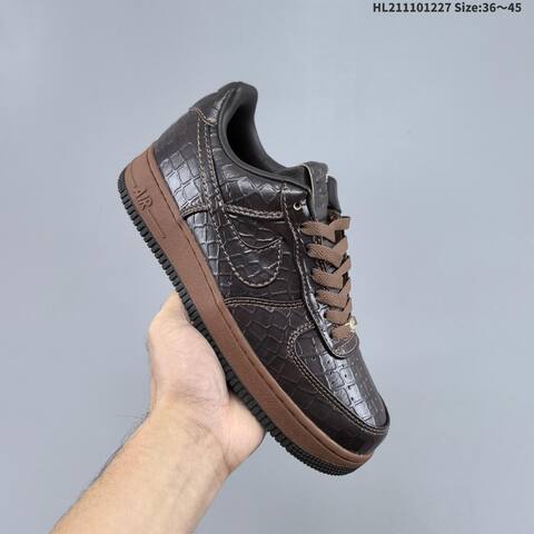 Nike Air Force 1 07 Low Dark Brown Light Brown Black Gold EU 36-45 Sneaker - Unisex (BS-62398)