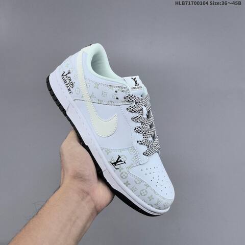 Nike SB Dunk Low Retro DIY LV Black White Light Green EU 36-45 Skate Shoe - Unisex (BS-62238)