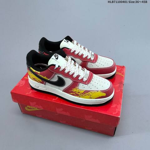 Nike Air Force 1 07 LV8 White Black Red Yellow EU 36-45 Sneaker - Unisex (BS-60987)