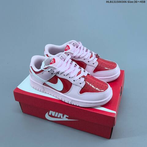 Nike SB Dunk Low Black Red White Maroon EU 36-45 Skate Shoe - Unisex (BS-61466)