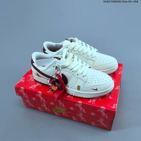 Nike Dunk Low Year Of The Horse White Grey Red Cream EU 36 45 Skate Shoe EU 36-45 - Unisex (BS-61582)