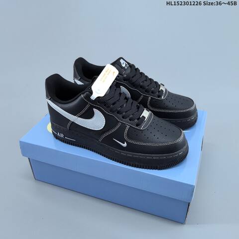 Nike Air Force 1 07 LV8 Black Silver White EU 36-45 Sneaker - Unisex (BS-62411)