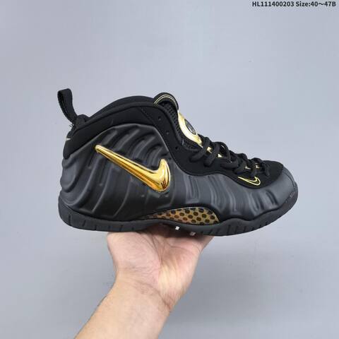 Nike Air Foamposite One Black Metallic Gold EU 40-47 Basketball Shoe - Men's (BS-61564)
