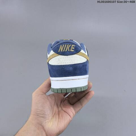 Nike SB Dunk Low Pro Navy Blue Off White Gold White EU 36-46 Skate Shoe - Unisex (BS-62174)