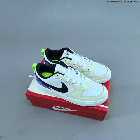 Nike Court Borough Low 2 GS White Light Blue Black Orange EU 36-45 Skate Shoe - Unisex (BS-59886)
