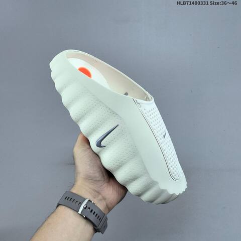 Nike Mind 001 Recovery Slide Light Beige Bright Red Silver Orange EU 36-46 Slides - Unisex (BS-61016)