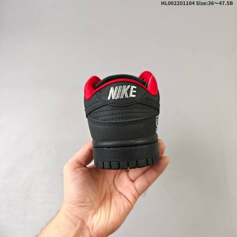 Nike SB Dunk Low Pro Black Red White EU 36-47 5 Skate Shoe - Unisex (BS-63890)