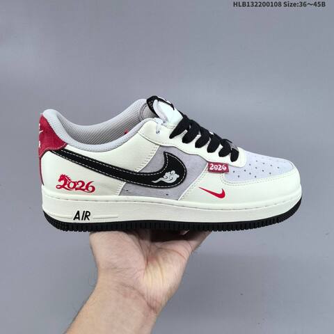 Nike Air Force 1 07 LV8 XD0028 015 Off White Grey Black Red EU 36 45 Sneaker EU 36-45 - Unisex (BS-62143)
