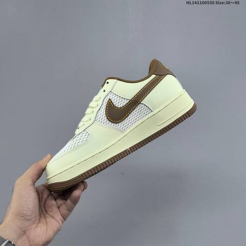 Nike Air Force 1 07 Cream White Brown EU 36-45 Sneaker - Unisex (BS-60059)