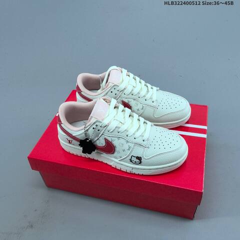 Nike SB Dunk Low White Red Pink Cream EU 36-45 Skate Shoe - Unisex (BS-60380)