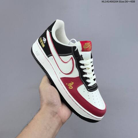 Nike Air Force 1 Low Off White Red Black Gold EU 36-45 Sneaker - Unisex (BS-61547)