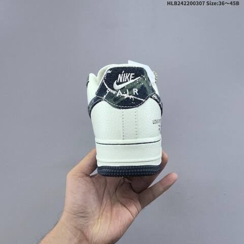 Nike Air Force 1 07 Low Louis Vuitton Off White Black Dark Green Silver EU 36-45 Sneaker - Unisex (BS-61449)