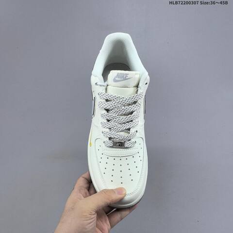 Nike Air Force 1 07 Low Off White Grey Yellow EU 36-45 Sneaker - Unisex (BS-61456)