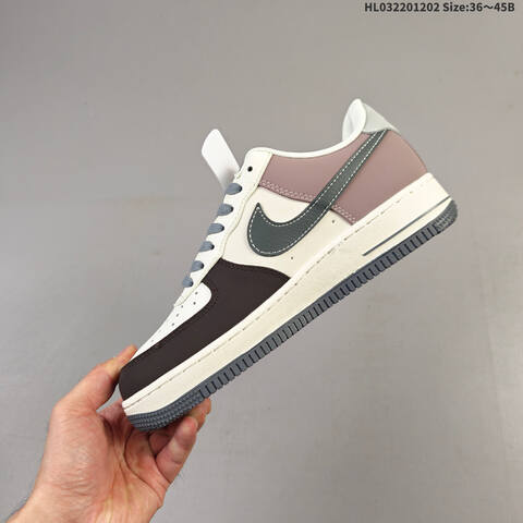 Nike Air Force 1 07 LV8 QW5606-271 Off White Grey Brown EU 36-45 Sneaker - Unisex (BS-62897)