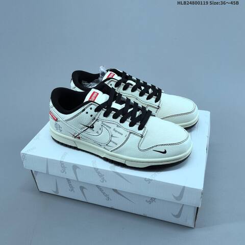 Nike SB Dunk Low Retro Supreme DIY Off White Black Red Grey EU 36-45 Skate Shoe - Unisex (BS-61896)