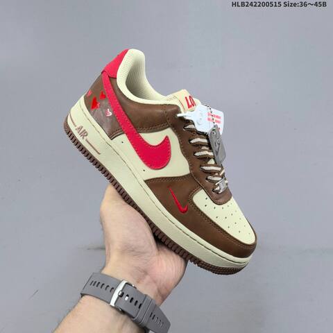 Nike Air Force 1 07 LV8 Brown Beige Red Gray Burgundy EU 36-45 Sneaker - Unisex (BS-60325)