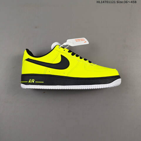 Nike Air Force 1 Low Neon Yellow Black White EU 36-45 Sneaker - Unisex (BS-63316)