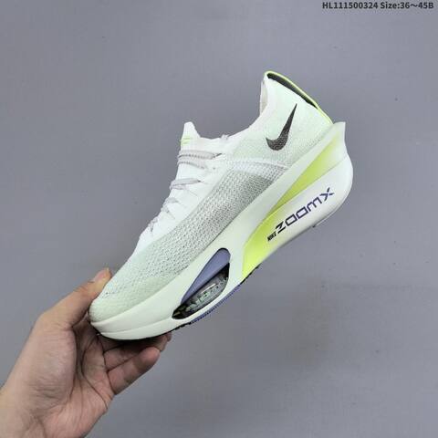 Nike Air Zoom Alphafly Next 3 White Neon Yellow Black Purple EU 36-45 Running Shoe - Unisex (BS-61143)