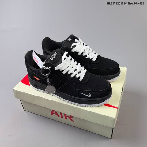 Nike Air Force 1 07 White Black Grey Dark Green EU 36 45 Skate Shoe EU 36-45 - Unisex (BS-62650)