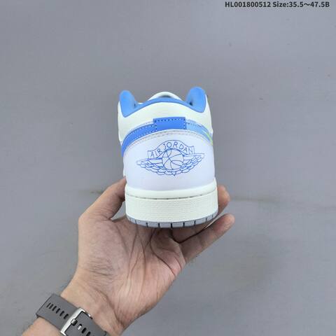 Jordan Air Jordan 1 Low White Blue Sail Yellow Grey EU 35 5-47 5 Sneaker - Unisex (BS-60396)