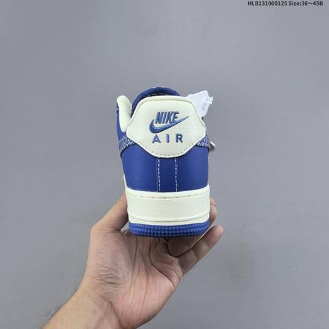 Nike Air Force 1 07 LV8 Royal Blue Off White Silver EU 36-45 Sneaker - Unisex (BS-61758)