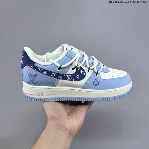 Nike Air Force 1 07 LV8 Grey Blue White EU 36-45 Sneaker - Unisex (BS-61839)